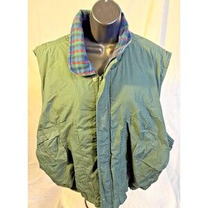 Sutter & Grant Flannel Lined Vest Mens XL Outdoor Hunting Army Green Warm Grunge